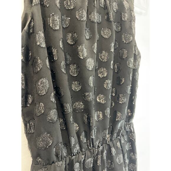 Gap Dress Size XS Black Shiny Pattern Sleeveless Pullover Elastic Waist Knee - Picture 5 of 6